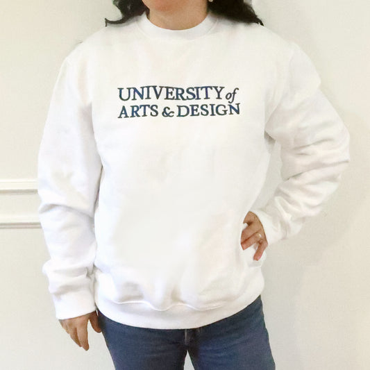 University of Arts & Design Embroidery Crew Sweatshirt - White