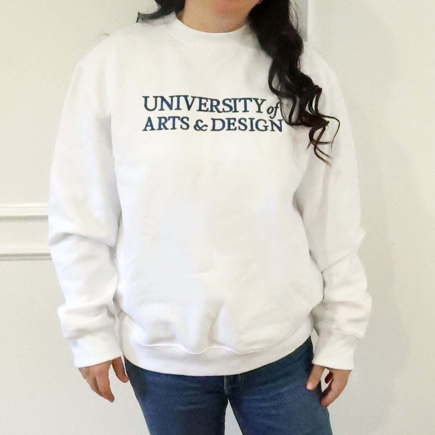 University of Arts & Design Embroidery Crew Sweatshirt - White